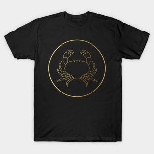 Cancer Zodiac Art Gold T-Shirt